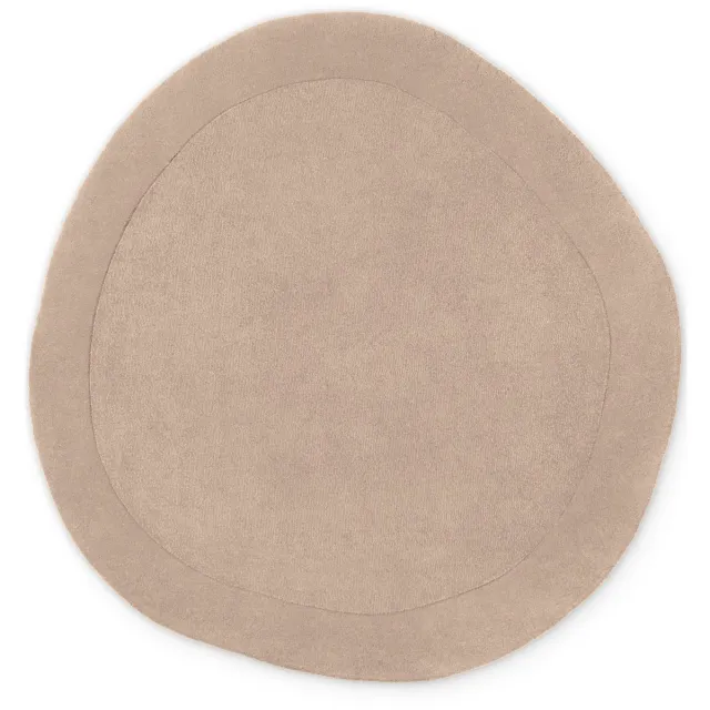 Villeroy & Boch Organisch Rond Wollen Vloerkleed - Kivi - Beige - Laagpolig Tapijt - Ø 160 cm