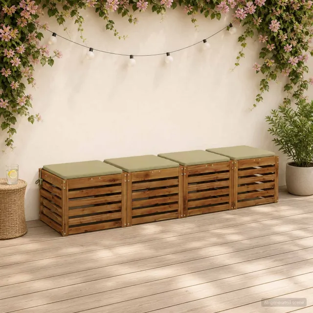 vidaXL Zitkussens SOEST 4 st 100% Polyester Lichtgroen 45 x 45 x 3 cm