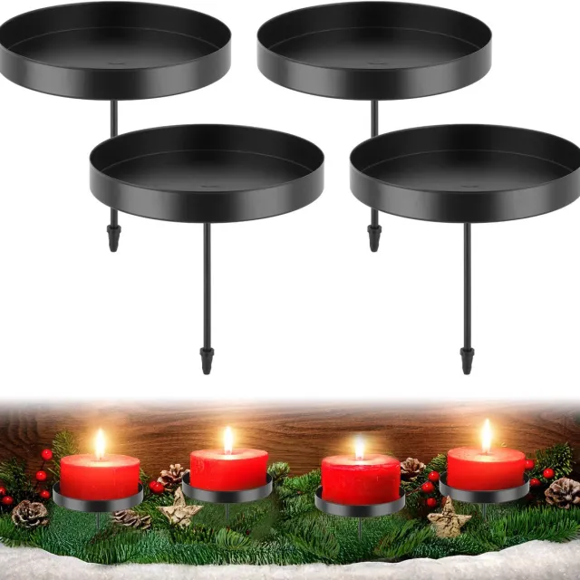 Unyqoos Elegante zwarte metalen kaarsenhouder set voor diverse feestelijke gelegenheden