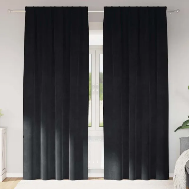 vidaXL Gordijnen 2 st Zwart 140 x 245 cm fluweel