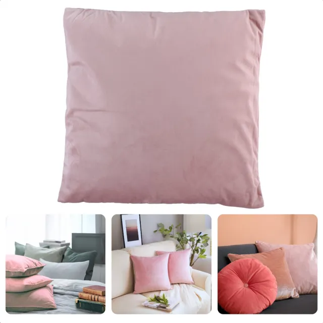 Cheqo Velvet Sierkussen Roze - Gevuld Kussen - Luxe Decoratief Kussen - 45x45 cm - Fluweel