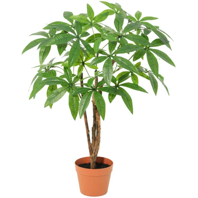 Trendyplants Kunst Pachira Aquatica - Geldboom - Kunstplant - Hoogte 86cm - Potmaat Ø18cm Groen