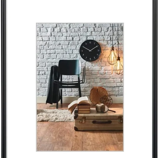 Famanu Kunststof fotolijst A3 zwart met passe-partout 18x24cm