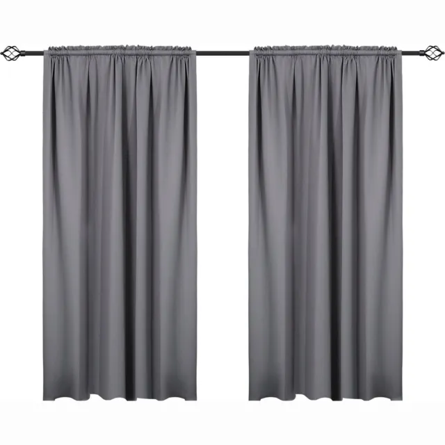 Bolt Edge Gordijnen - Grijs - Verduisterend - Fluweel - 135x245cm - Set van 2