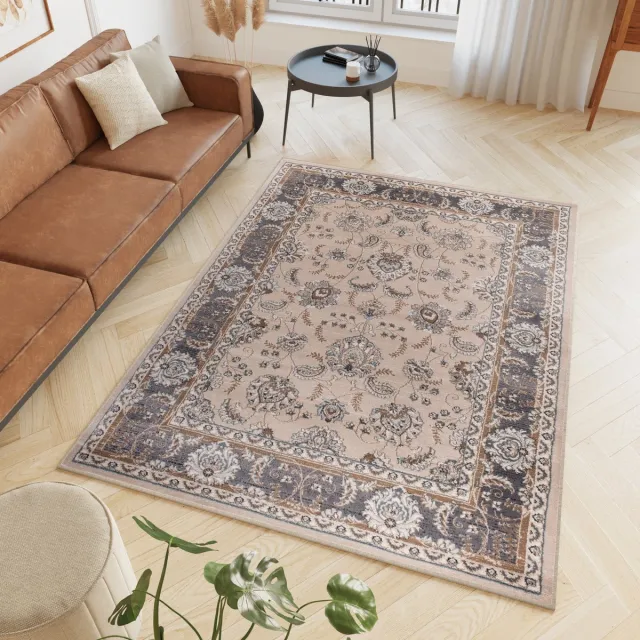 Tapiso Colorado Vloerkleed Beige Woonkamer Klassiek Tapijt Maat- 60x100 Beige1