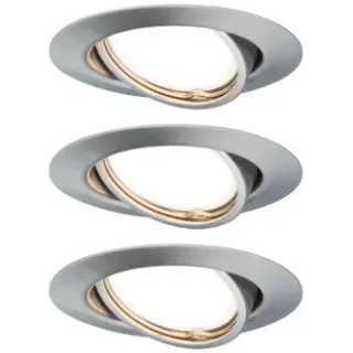 Paulmann Inbouwspot Led Base 3-stapdim Kantelbaar Ijzer 3x5w Staal geborsteld