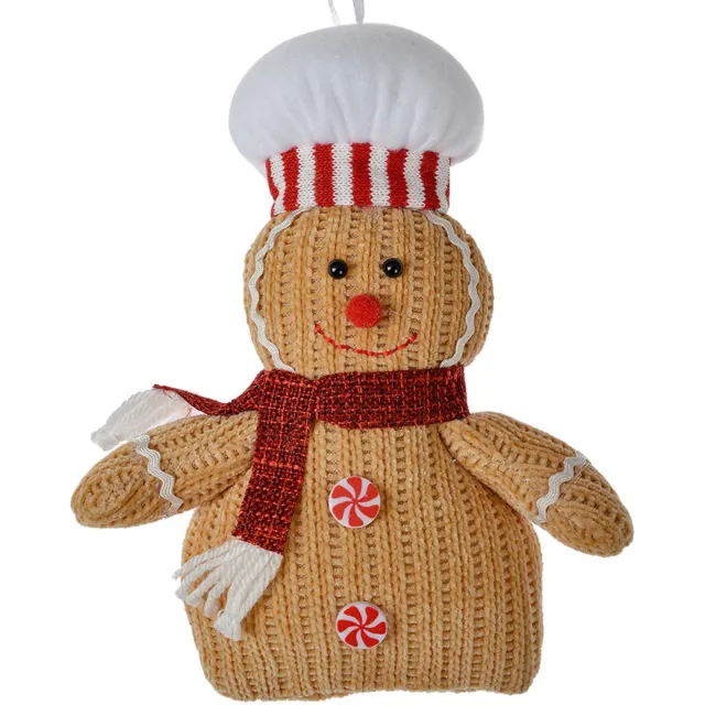 Clayre & Eef Kersthanger Gingerbread man 15x4x21 cm Bruin Synthetisch