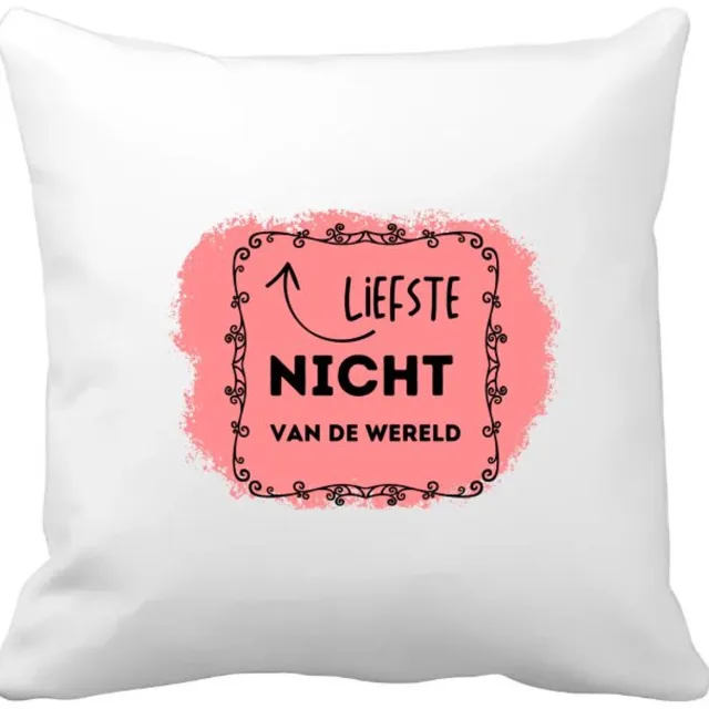 Akyol liefste nicht van de wereld Kussen hoes - Nicht - de liefste nicht - verjaardag - cadeautje voor nicht - kado - geschenk - 40 bij 40 cm Multicolor