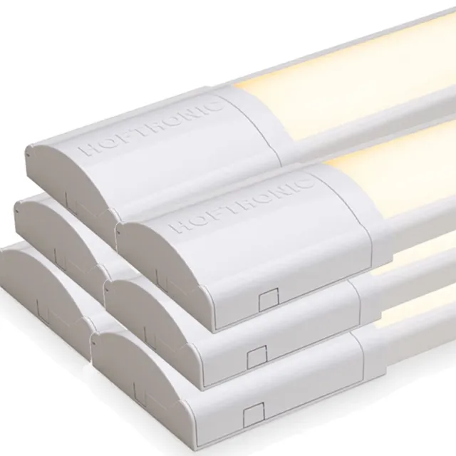 HOFTRONIC 6x HOFTRONIC - LED Batten 60cm - 20W 2400 Lumen - 3000K Warm wit - LED TL Armatuur - Voor werkplaats, schuur en als onderbouwverlichting - Incl. montageklemmen & quick connector - 5 jaar garantie