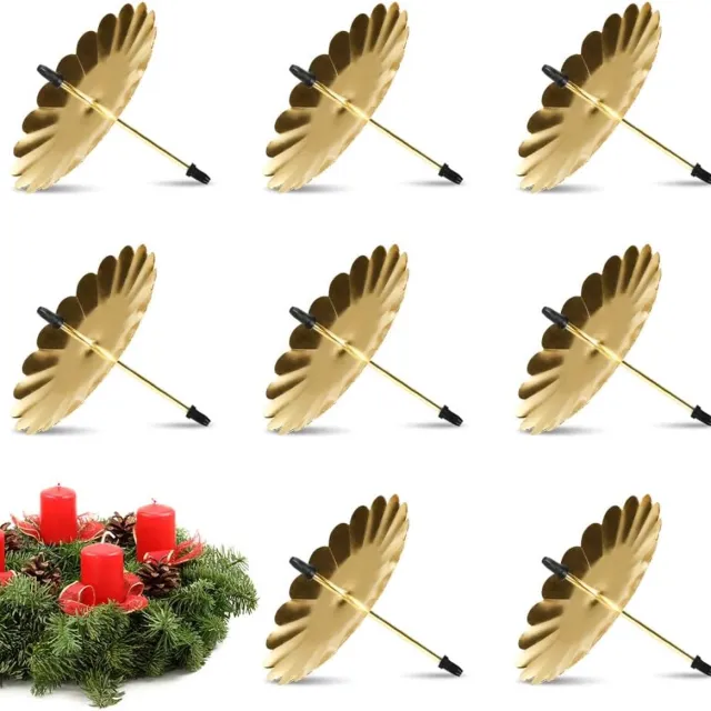 Famanu Advent kaarsenhouders goud set van 8 – 8 cm metalen kaarsstekers – Voor adventskrans en kerstdecoratie