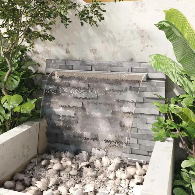 vidaXL Zwembadwaterval rechthoekig 110 cm roestvrij staal Zilver