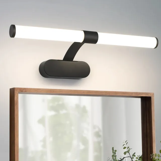NETTLIFE LED Spiegellamp - zwart - 40CM - badkamerlamp - Modern - 6W Badkamerlamp - IP44 Wandlamp - 4000K neutraal wit - voor kelder | keuken | badkamermeubel