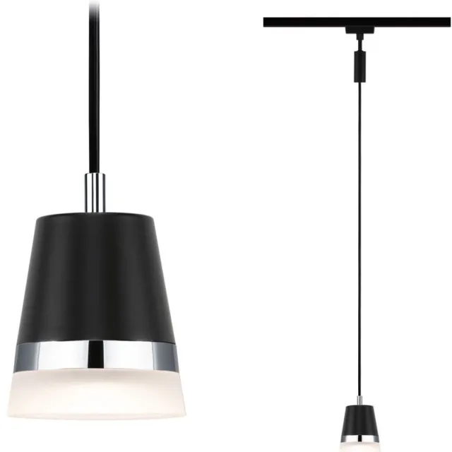Paulmann 95630 URail Hanglamp Cone GU10 max. 10W dimbaar 230V Matzwart Railverlichtingssysteem - Lamp vrij te kiezen