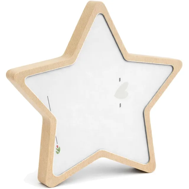 Mr Cadeautjes MDF fotolijst ster 14 x 13,5 - design Een zacht troostontwerp rond een andere emotionele boodschap | cadeau Wit