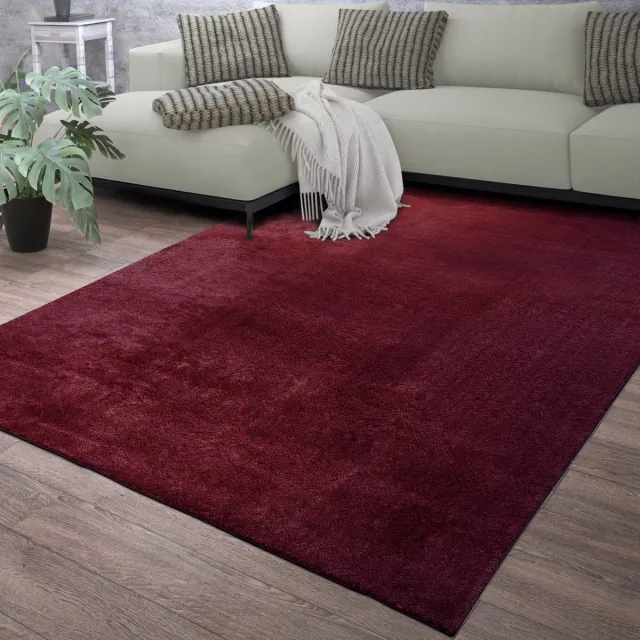 TT Home Woonkamer korte pool effen modern design wasbaar 80 x 150 cm Vierkant 80 x 150 cm Vierkant rood 2