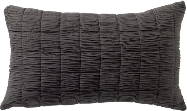 Dutch Decor REZA - Sierkussen 30x50 cm - Charcoal Gray - antraciet - Inclusief binnenkussen - Luxe kussens voor woonkamer & bank