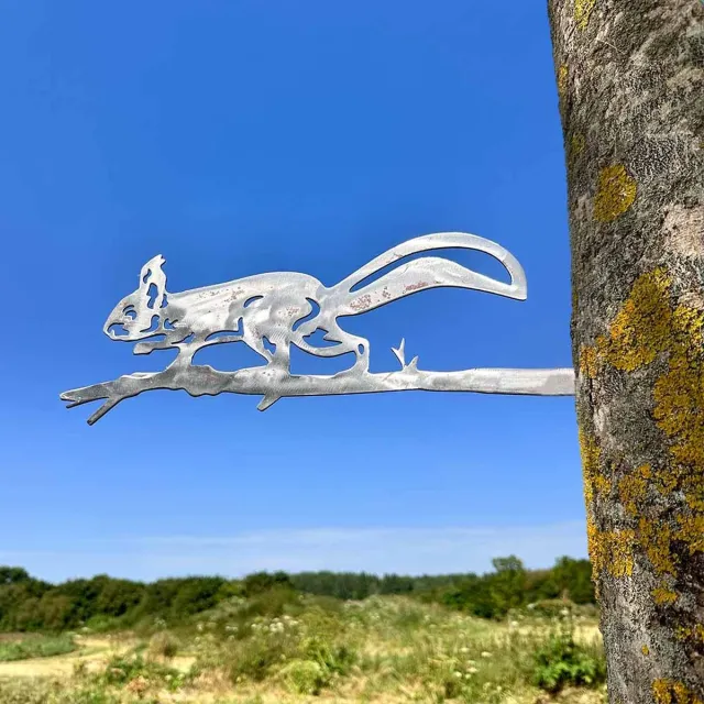 WOEFFY Eekhoorn van Cortenstaal | Squirrel of Cortensteel | Eekhoorn | Squirrel | Cortenstaal | Silhouette | Tuindecoratie | Tuin | Boomdecoratie | Boomprikker | Metal | Gecodeerd ijzer | Decoratie