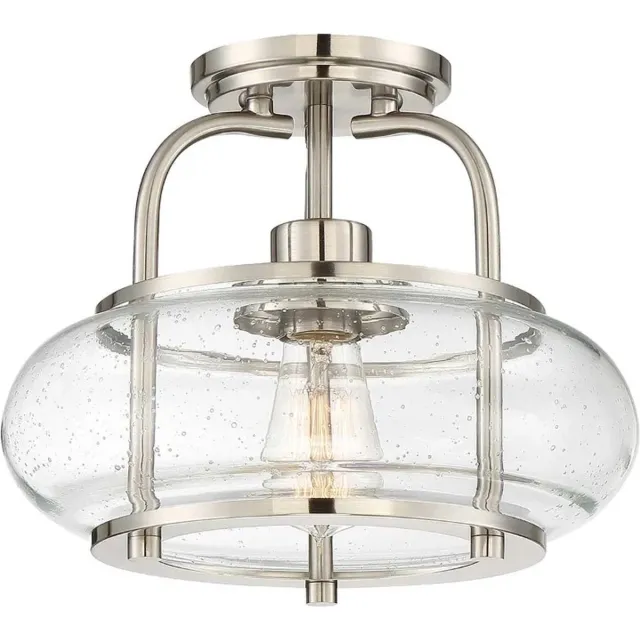 Quoizel LED Plafondlamp Trilogy | 1X E27 Max 60W | Dimbaar | Brushed Nickel Geen