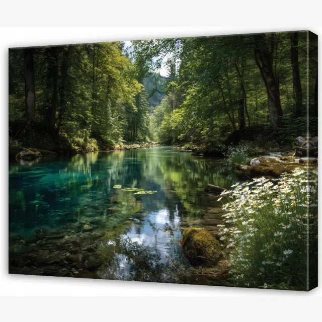 WALLARENA Schilderij op Canvas 40x30 cm - Schilderijen - Canvas schilderij - De motif - Voor de slaapkamer van de salon - Op het doek Groen