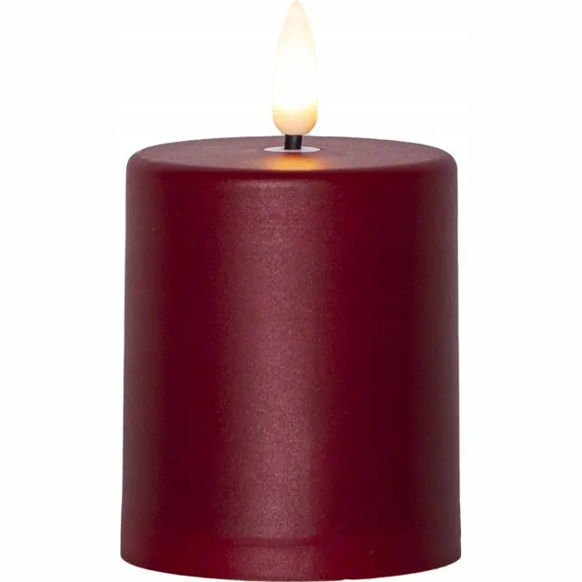 Star Trading LED Kaars PAULA Rood 10cm - Schemersensor, 1200u, IP44