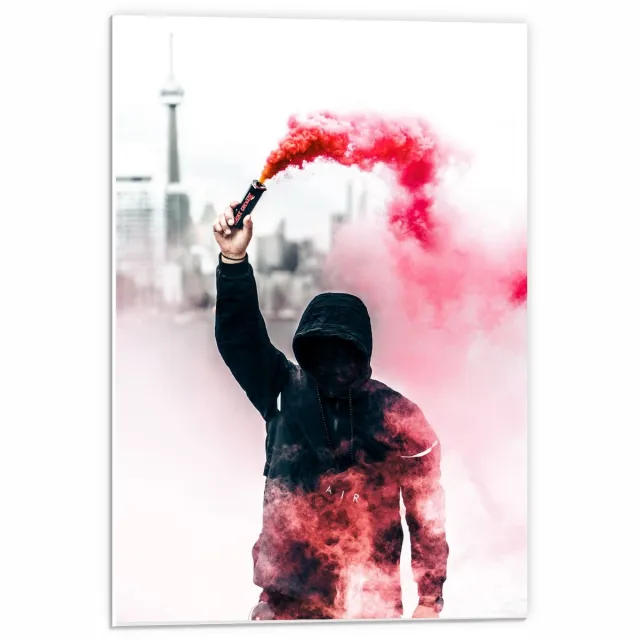 KuijsFotoprint Forex - Rode Rookwolk - 40x60cm Foto op Forex Rood