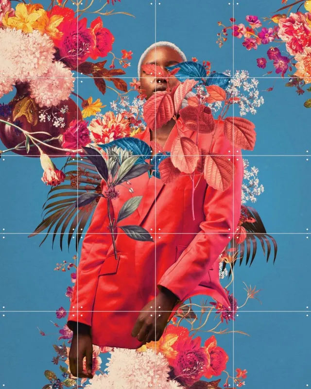 IXXI All the Springs she Remembered, Frank Moth - 80 x 100 cm - Grote wanddecoratie en posters - Gemengde Technieken, Collage, Kleurrijk, Pop art Rood