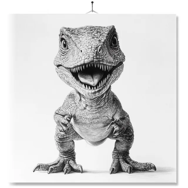 MC Living Tegel Met Opdruk | Dinosaurus | Cadeau | Inclusief Geschenkdoos | Standaard | Ophangsysteem Multi-Color
