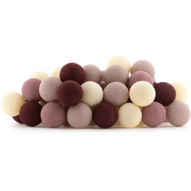 Cotton Ball Lights LED lichtslinger voor binnen - Handgemaakt en Fairtrade - 50 lampjes - Rosegarden