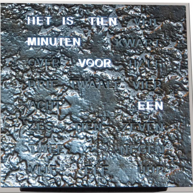 Intertime Woordklok | Wandklok | Tafelklok | 20x20 | Grafiet | Nederlands
