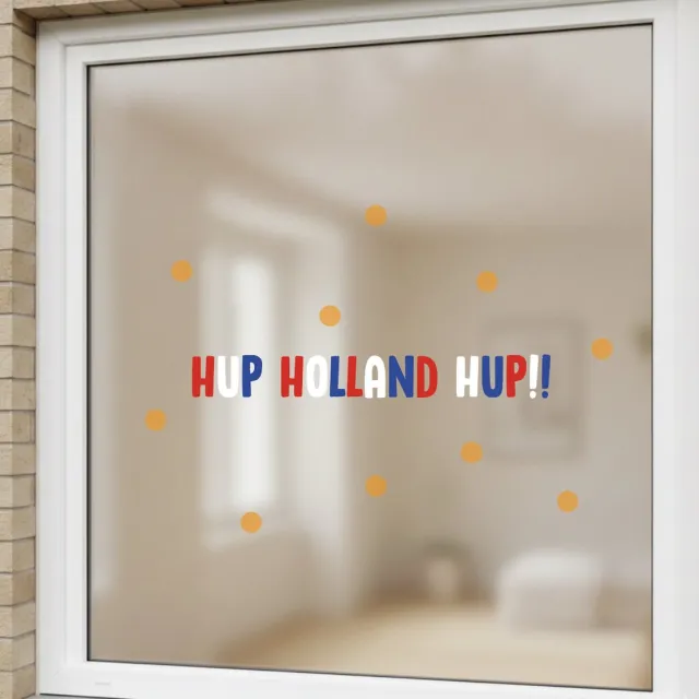 Lievf Raamstickers WK voetbal – Herbruikbare raamstickers oranje – Hup Holland Hup