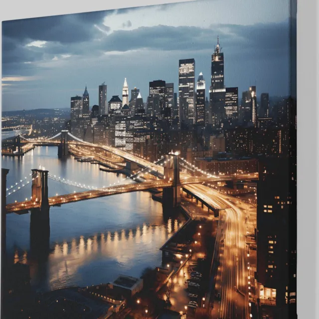 Trendex Global Canvas Schilderij - Stad - New York - Landschap - 40x40x2 cm Meerkleurig