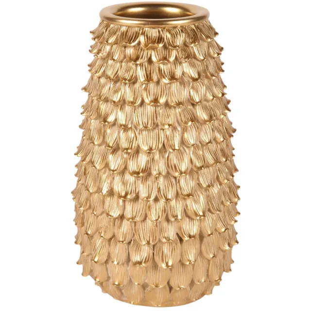 Baroque Vaas - Vaas Bladeren 19,5 cm - Goud - Resin - 19.5x11.5x11.5 - Polyresin Gold