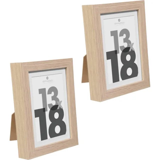 5Five® Atmosphera fotolijstje voor een foto 13 x 18 cm - 2x - naturel - foto frame Eva - modern/strak ontwerp