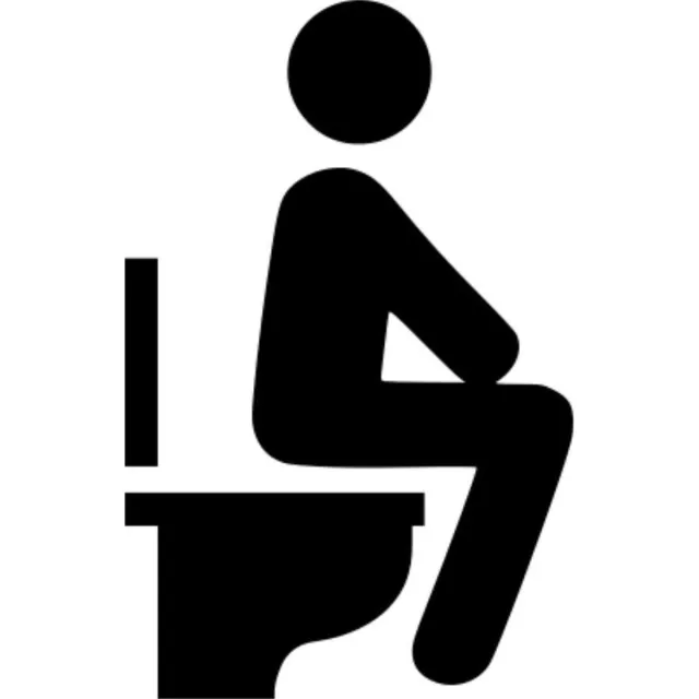 New Age Devi Toilet-Deursticker - Poppetje-op-toilet - Decoratie - Zwart