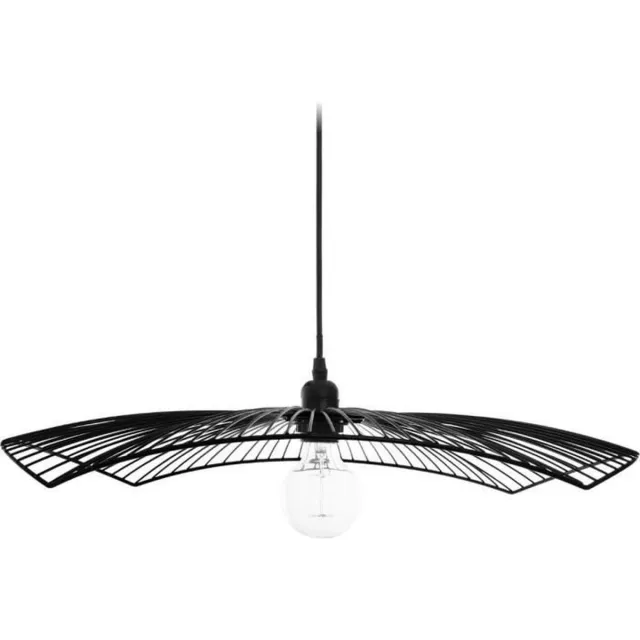 Atmosphera Créateur d'intérieur® Metalen hanglamp met draad - E27 - 40 W - H. 8,5 cm - Zwart