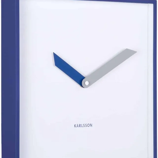 Karlsson Wandklok Cool Retro Cuadrado - Kobaltblauw - 4.1x28.3x28.3cm - Wandklok Modern