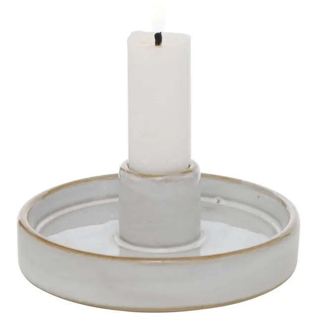 Boltze Home Ronde porseleinen kaarsenhouder MARIMA, 4 cm Wit
