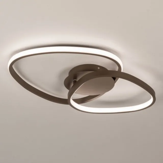 Lumidora Plafondlamp 75626 - Plafonniere - STELLA - 2 Lichts - Ingebouwd LED - 30.0 Watt - 3000 Lumen - 2700 Kelvin - Bruin - Metaal - Met dimmer
