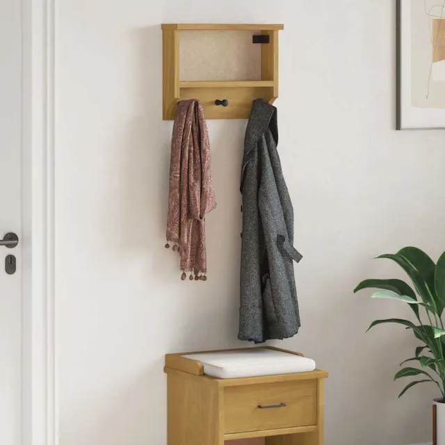 vidaXL Wandkapstok SANDNES 45x12x35 cm massief grenenhout