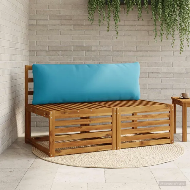vidaXL Rugkussen PUTTEN 100% Polyester Lichtblauw 120 x 40 x 15 cm