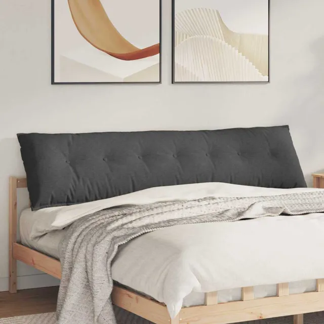 vidaXL Rugkussen Donkergrijs 200 x 50 x 19 cm Katoen Stof