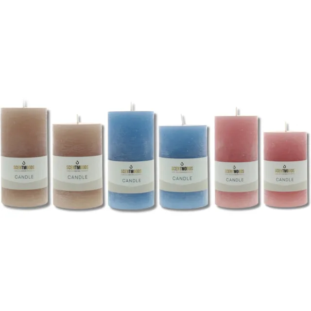 Scentmoods Rustieke Kaars Set Nordic Retreat – Handgemaakte Stompkaars en Dinerkaars