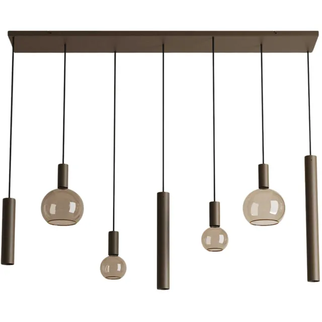 ZTAHL Hanglamp Riva recht 7 lichts platinum
