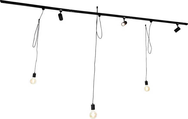 QAZQA cavalux jeana - Moderne LED Spot railsysteem verlichting, railverlichting - 3 lichts - L 285 cm - Zwart - Woonkamer | Slaapkamer | Keuken Zwart Smart LED