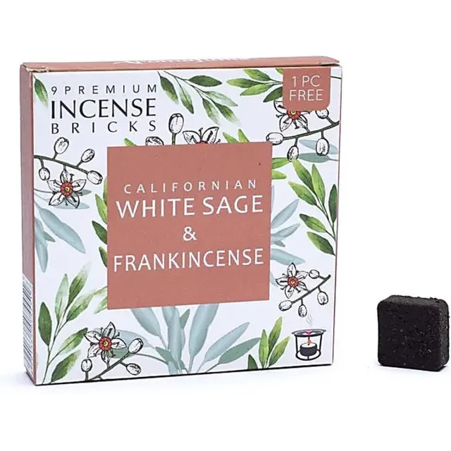 Aromafume witte salie en frankicense - wierookblokjes - 1 doosje met 9 stuks witte salie en frankincense