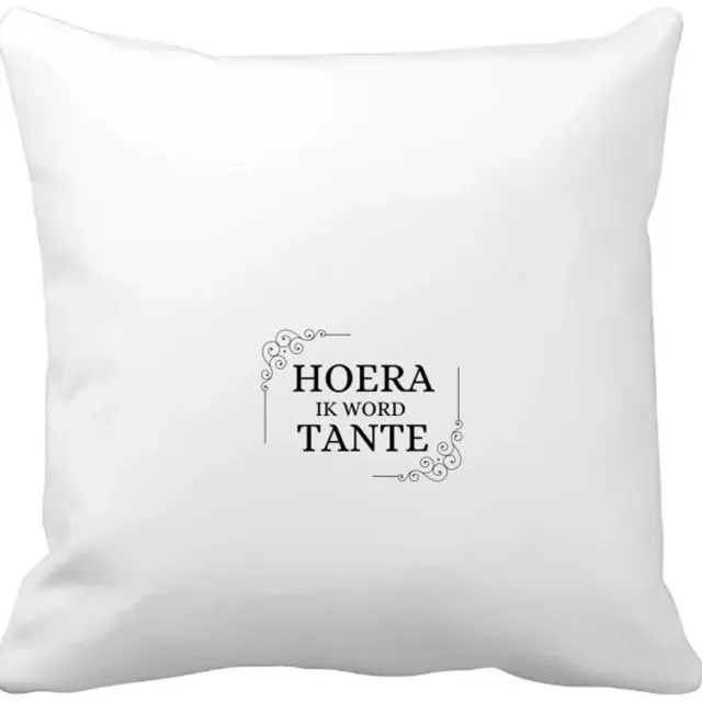 Akyol hoera ik word tante Kussen hoes - Tante - iemand die tante wordt - tante cadeautjes - cadeau - kado - geschenk - 40 bij 40 cm Multicolor