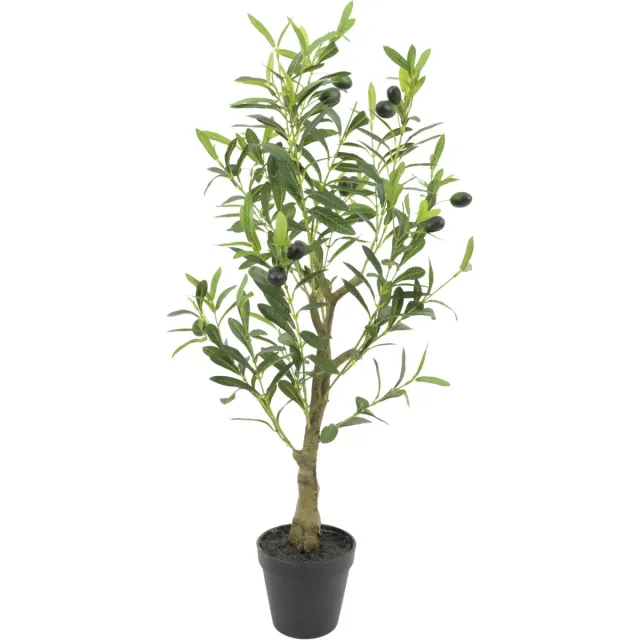 PrettyPlants Kunst Olijfboom 80cm | Olijf Kunstplant | Kleine Neppe Olijfboom | Kunstplant voor Binnen | Valse Olijfboom Groen
