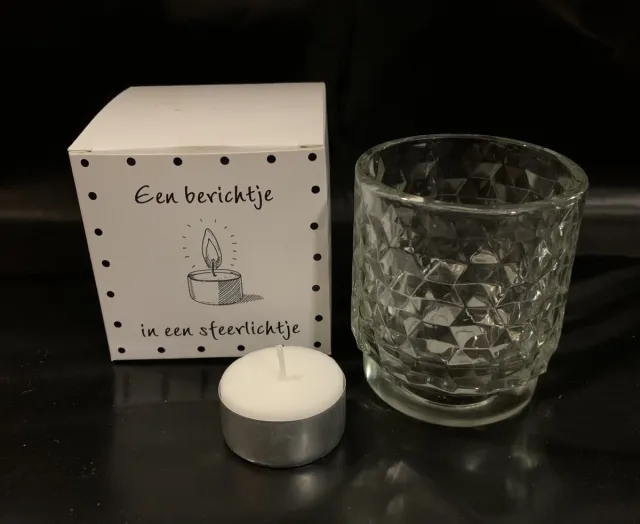 Vivir Sfeer Een berichtje in een sfeerlichtje Happy Birthday Wit