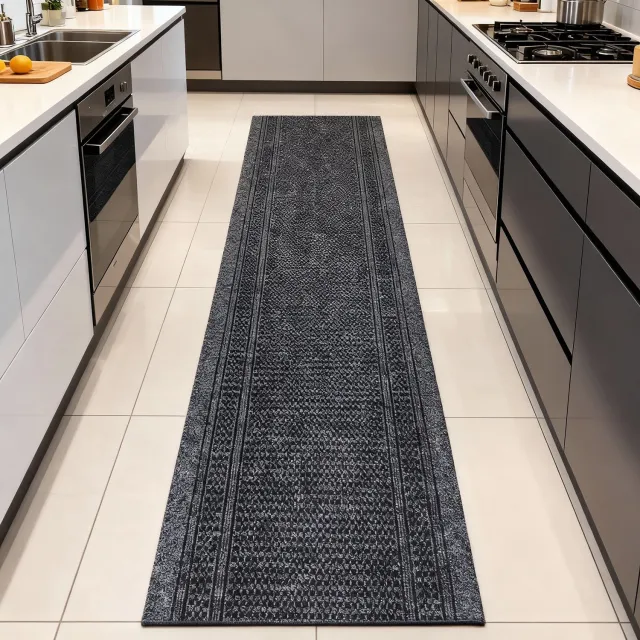 JYG Racing keukenloper - Antraciet - 80 x 450 cm - Antislip