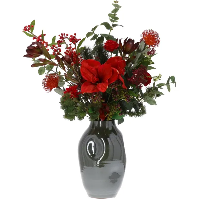 maxifleur Kunstplanten Handgebonden Kunstboeket Mireille Grenoble 80 cm Rood